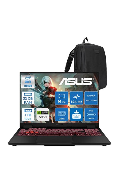 ASUS Tuf Gaming F16 FX608JHI Intel Core I5 14450HX 32GB 1TB SSD RTX5050 16" D...