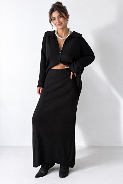 My Blog Black Polo Neck Knitwear Set - 2Y4661
