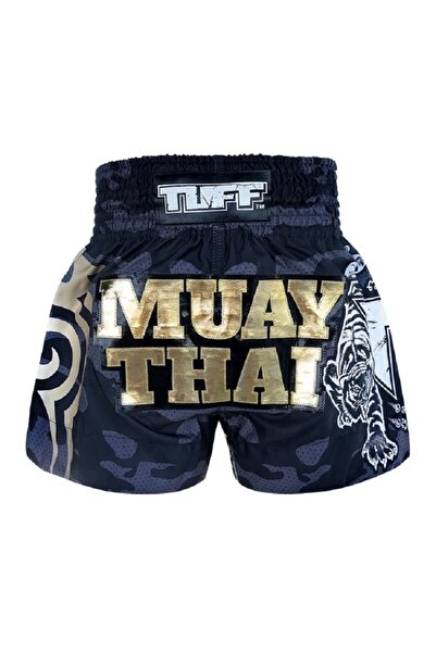 TUFF شورت مواي تاي للملاكمة بتصميم تقليدي (TUF-MS640-BLK)