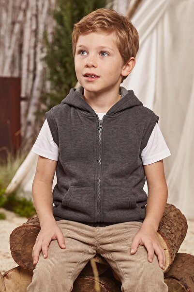 Fulla Moda 3 Thread Hooded Zippered Unisex Children's Vest