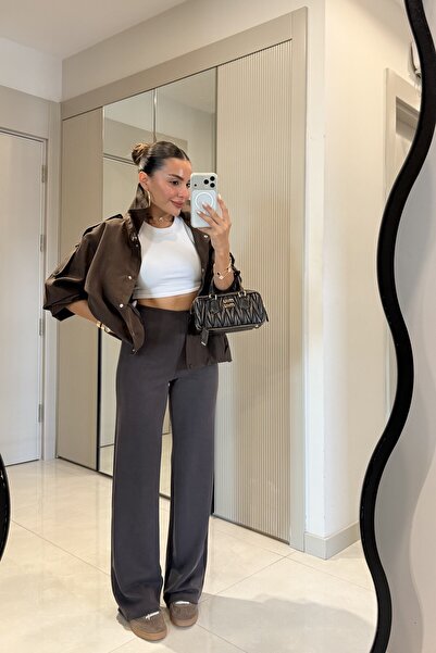 Gizem Ecemiş Cliona Kahve Oys Modal İspanyol Pantolon