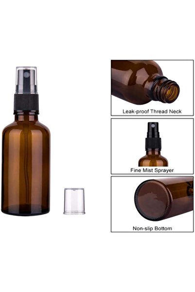 FUFU Glass Spray Bottles for Oil, Hair, Plants Water Empty Fine Mist and Refillable Mini Travel Size Bottle for Cleaning Solutions, Essential Oil Sprayer and Nozzle 6 Pack (30ml)