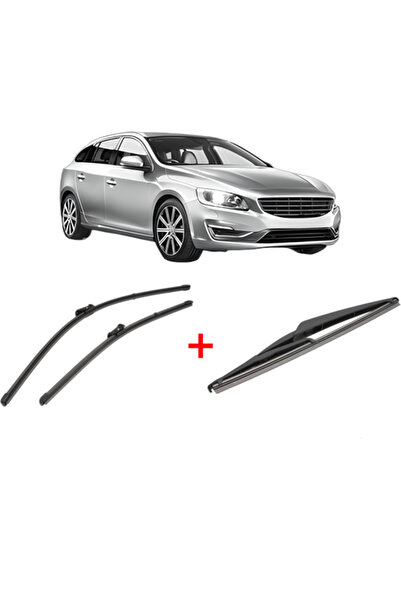 VALEO Set of 3 wipers VOLVO V60 I (155) 2010 - 2018, for windshield and rear ...
