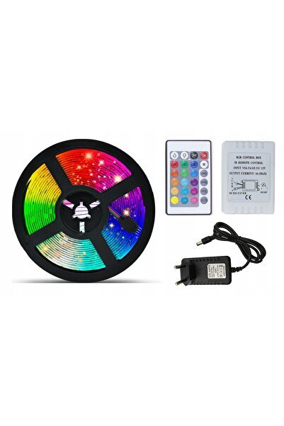 NO BRAND Bandă LED RGB 300 SMD 3528 Impermeabilă Telecomandă Sursă de aliment...