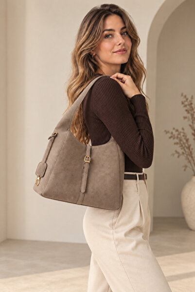 citycenterfashion Γυναικεία τσάντα ώμου Nora Suede cty-lbn-1319