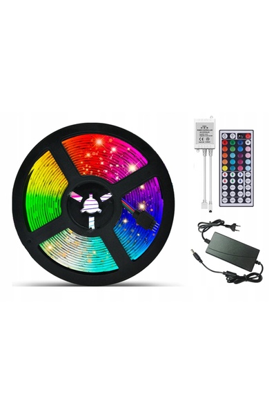 NO BRAND Bandă LED RGB 300 SMD 5050 Telecomandă Sursă de alimentare 230V 10m
