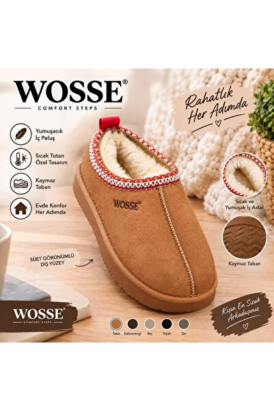 WOSSE KADIN KALIN TABAN KISA SICACIK PELUŞLU SOKAK AYAKKABISI