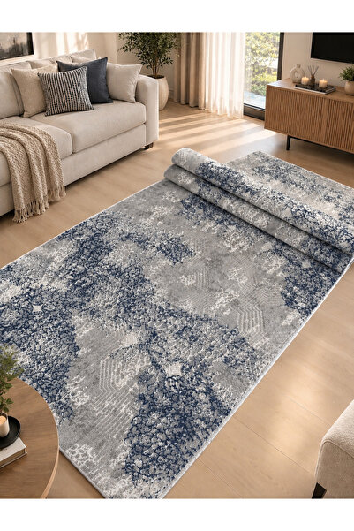 Alya Home Dinarsu Kaymaz Tabanlı Kesme Yolluk Salon Koridor Mutfak Halısı Sin...