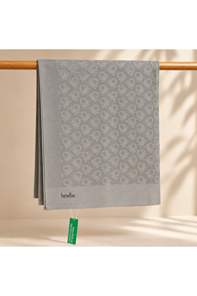 Benetton Elegante Shawl 1023 23017 Light Gray Monogram Pattern