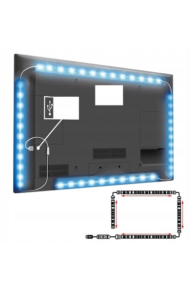 BDS Bandă LED RGB USB + Telecomandă Iluminat Interior Cabină SMD 5050 4x 75cm...