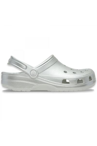 Crocs 214010 Classic Tinted Metallic Clog Off-White Unisex Slippers