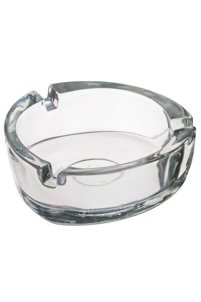 OEM Scrumiera Triunghiulara din Sticla Transparenta 8x8,5cm - Scrumiere, Deco...