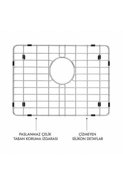 DUREVO Eviye Taban Koruyucu Tel Izgara (paslanmaz çelik) - Çizilmeyi Önler - ...