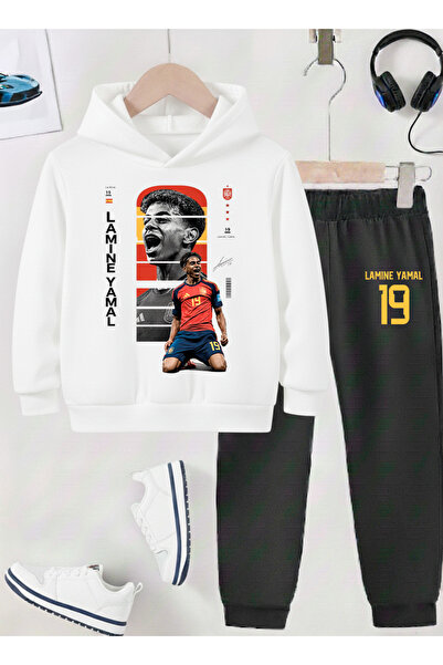 STİL-X Lamine Yamal Printed Boys' Tracksuit, 3-Thread Shardoon Fabric