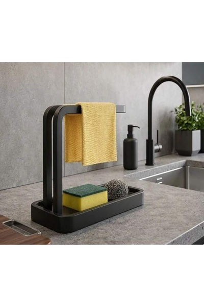 Clavo Design Japandi Minimalist Mutfak Düzenleyici - Süngerlik ve Bez Askısı