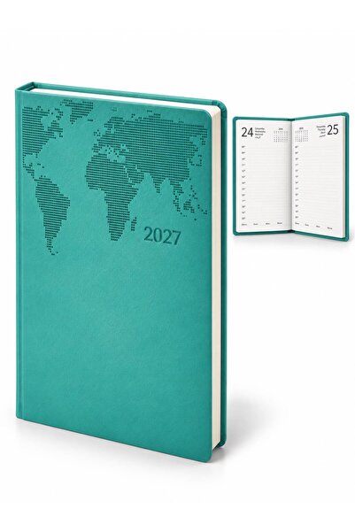 nesnelgift 2027 - 15X22 World Patterned Thermo Leather Dated Agenda - 378