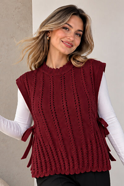 benguen Acrylic Knitwear Sweater N521 Claret Red