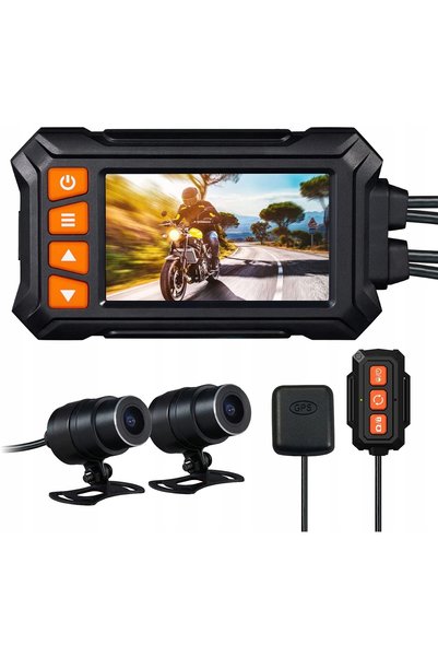 NO BRAND Înregistrator video A13 pentru motocicletă, 2x Cameră SONY 2K QHD 3″...