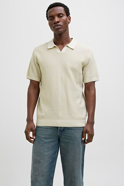 Jack & Jones Ανδρικό πλεκτό μπλουζάκι με κλασική εφαρμογή και διχαλωτό γιακά ...