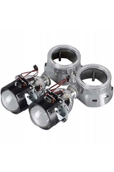 BDS 2x LENTILE H1 H4 H7 2.5 XENON BI-XENON BI-HALOGEN HID RINGS CCFL LED DRL