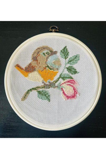 Handmade Mini-tablou realizat manual în tehnica broderiei cu cruciulițe
