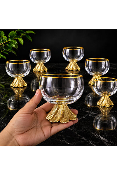 Elta Collection Uno 4 Parça Döküm Ayaklı Sunumluk Seti Magnolia Dondurmalık C...