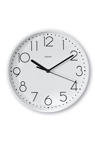 Hama Ceas de perete 185867 22cm Mecanism silențios, fără ticăit, Alb, Ușor de...