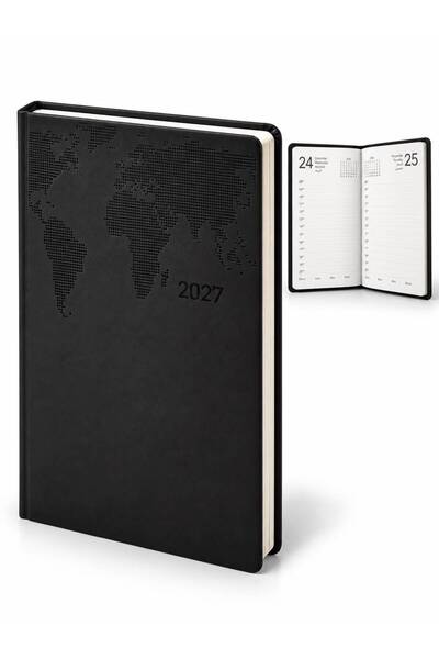 nesnelgift 2027 - 15X22 World Patterned Thermo Leather Dated Agenda - 378
