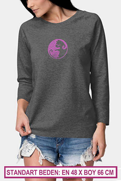 ROCKANDROLL Balance Cats Anthracite Relax Fit Standard Size Μακρυμάνικο Γυναι...