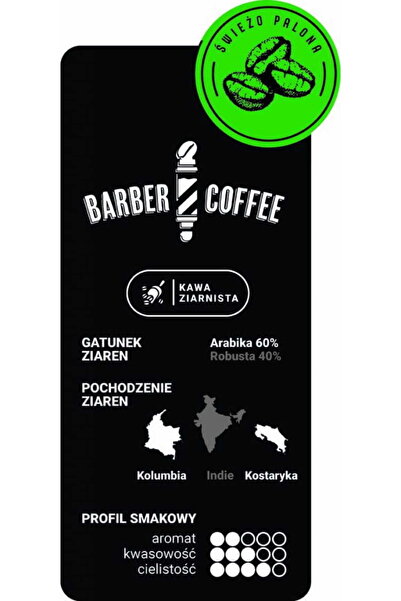 Caveres Cafea Barber 1000 g - boabe de cafea arabica robusta proaspăt prăjite