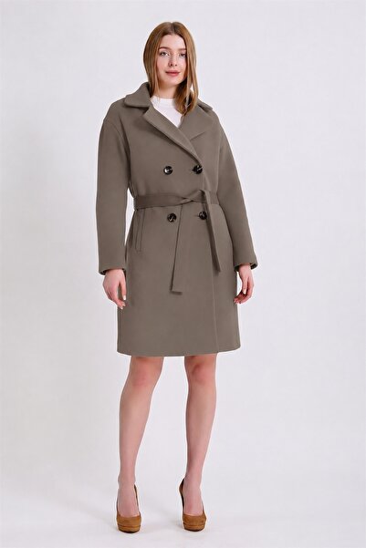 Leather Club Dark Beige Cashmere Coat