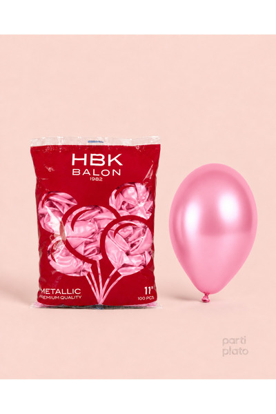 HBK Balon بالونات HBK ميتاليك بيبي بينك مقاس 11 بوصة، 100 قطعة، بالونات لتزيي...