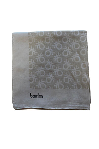 Benetton Elegante Scarf 1024 2816 Beige Monogram Pattern