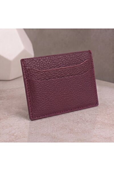 NahitaTyana Genuine Leather Unisex Card Holder 100% Real Leather Burgundy Color