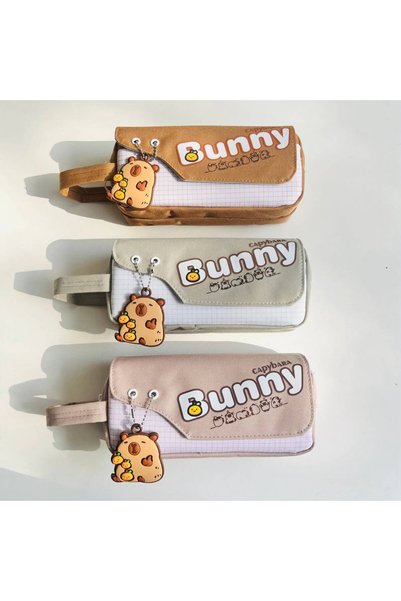 Adalinhome - Sevimli Detaylı Bunny Tasarımlı Kanvas Kalemlik