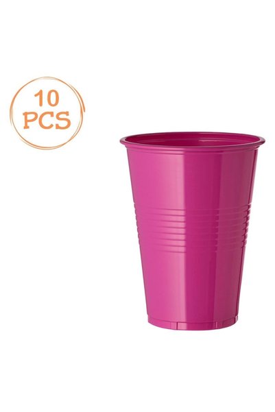 OEM Set 10 Pahare din Plastic Fucsia 480ml