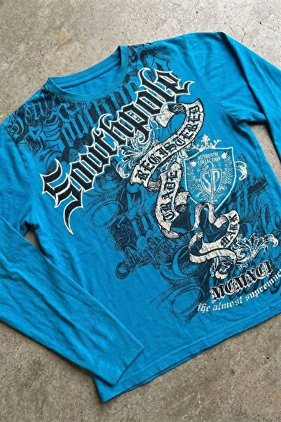 BALİNA Mavi Southpole Gotik Y2K Unisex Sweathsirt