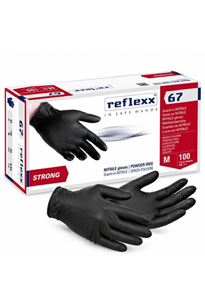 REFLEXX 67 Nitrile Gloves, Powder-Free, Slightly Abrasive Surface, 0.07 mm Th...