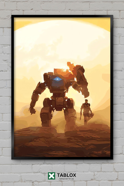 TABLOX Titanfall Video Game Robot Mecha Action Poster Framed Decorative Mdf P...