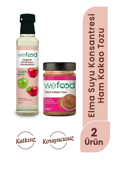 Wefood Ham Kakao Tozu 140 gr + Organik Elma Suyu Konsantresi 340 gr