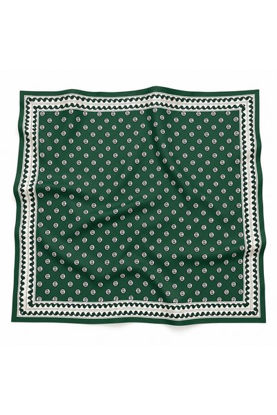 tarzınısec Choose Your Style Emerald Green Retro Mini Motif Patterned Scarf 70 X 70 cm