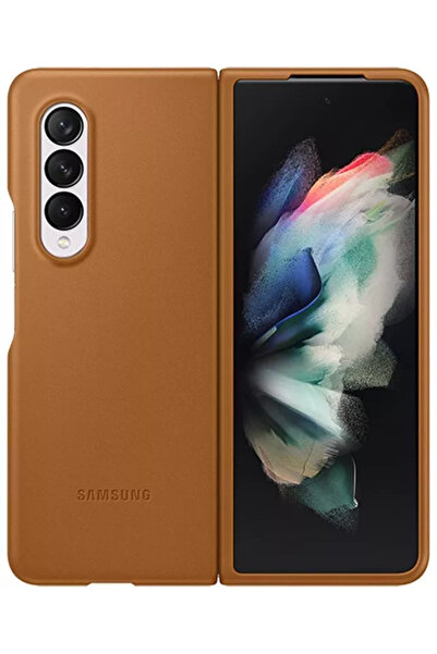 Samsung Husă din piele pentru Galaxy Z Fold 3 5G Maro