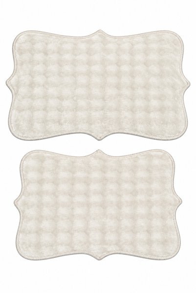 Lionhome Bubble Plush Bath Mat Toilet Mat Set of 2 Washable Colorful Non-Slip Base Without Fringes 50X80 60X100