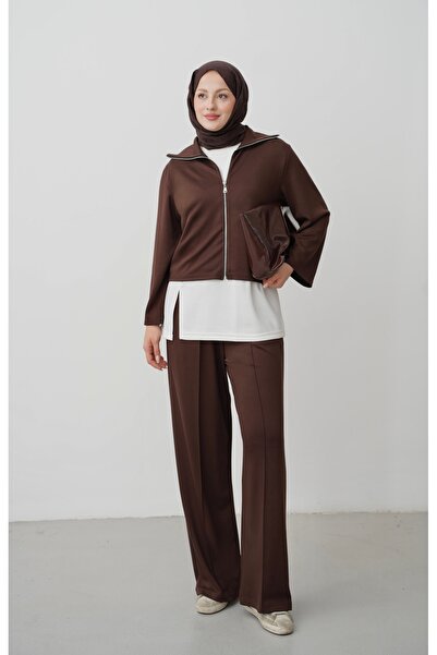 QUWİQ Women's Zippered 3-Piece Hijab Set