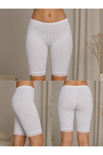 RIVANI A Set of 8 White Long High-Waisted Women's Panties Made of 100% Cotton...