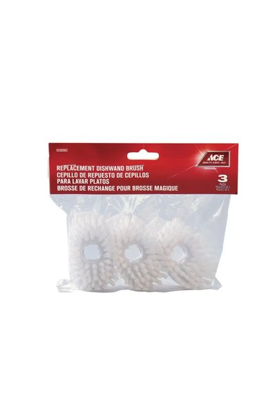 ACE Dish Brush Replacement Sponge Head Pack (8 x 5 x 3.8 cm, 3 Pc.)