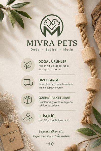 Mivra Pets Natural Wooden Bird Toy with Vegetable and Fruit Holder Cage Accessory