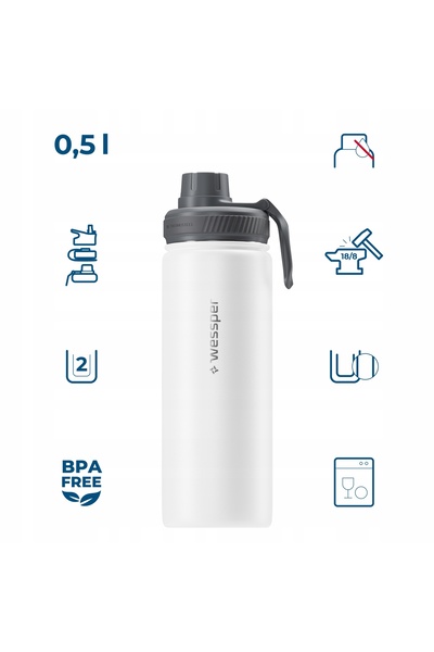 Wessper Termos B3 THERMOSTEEL pentru cafea, cu trei duze, 0.5l