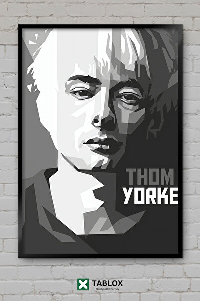 TABLOX Thom Yorke, pevač Radioheada, rok pesma, uokvirena dekorativna MDF slika