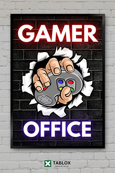 TABLOX Gamer Office Gamer Office Gaming Poster neon de perete Tablou decorati...